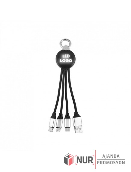 Işıklı Rubber USB Bellek Powerbank ve Roller Kalem Seti